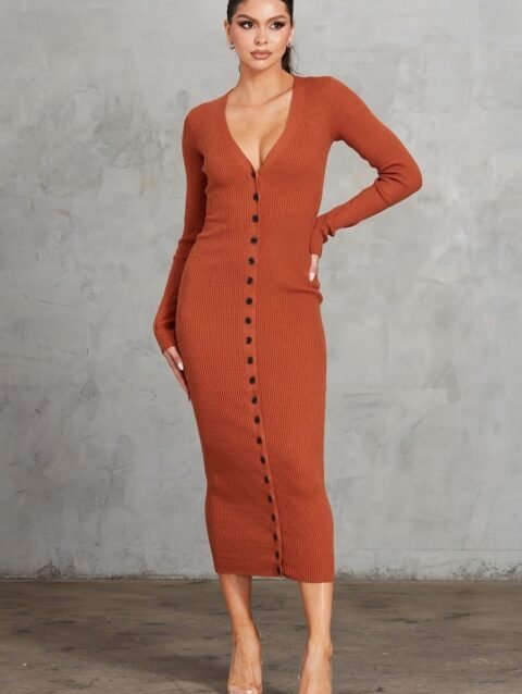 Ribbed Midi Dress
