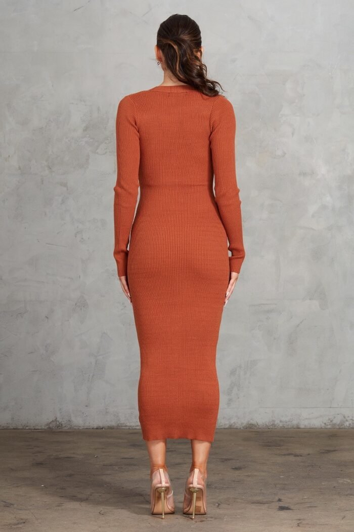 Ribbed midi dress