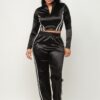 Front Zip Up Stripes Detail Jacket And Pants Set