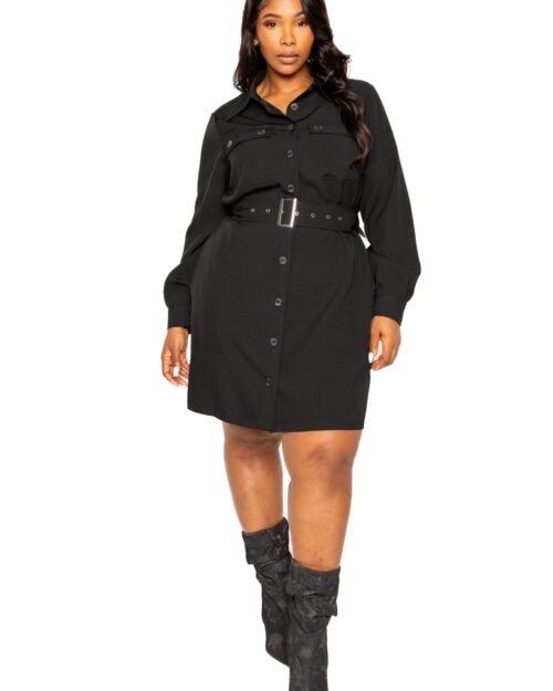 satin effect belted jacket dress