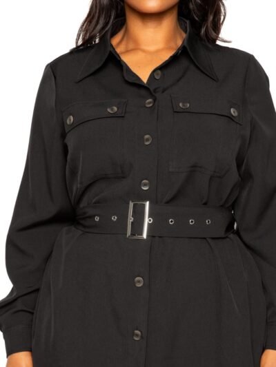 Satin Effect Belted Jacket Dress Satin Effect Belted Jacket Dress
