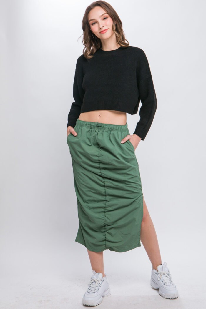 Wool blend cropped sweater top