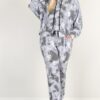 Tie dye print pullover hoodie and sweatpants