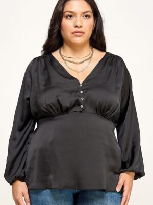 Satin Babydoll Blouse