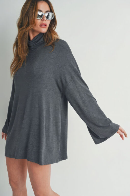 Bell Sleeve Turtle Neck Dress - Image 4