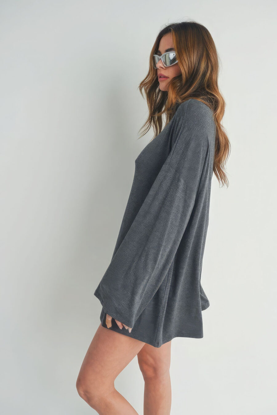 Bell sleeve turtle neck dress