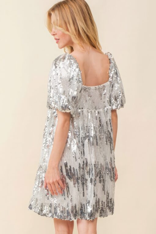 Sequin Babydoll Mini Dress - Image 6