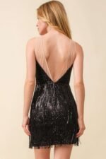 Fringe Sequin Bra Top Bodycon Party Dress - Image 7