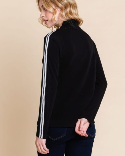 long sleeve solid mock neck casual top