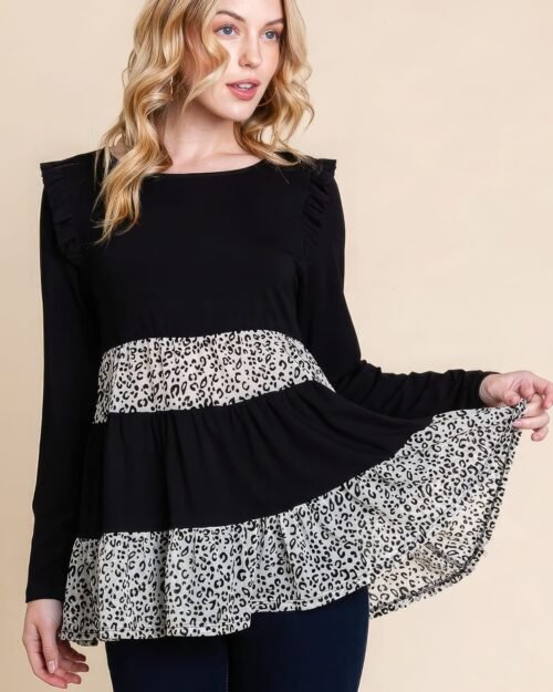 solid tiered fashion top