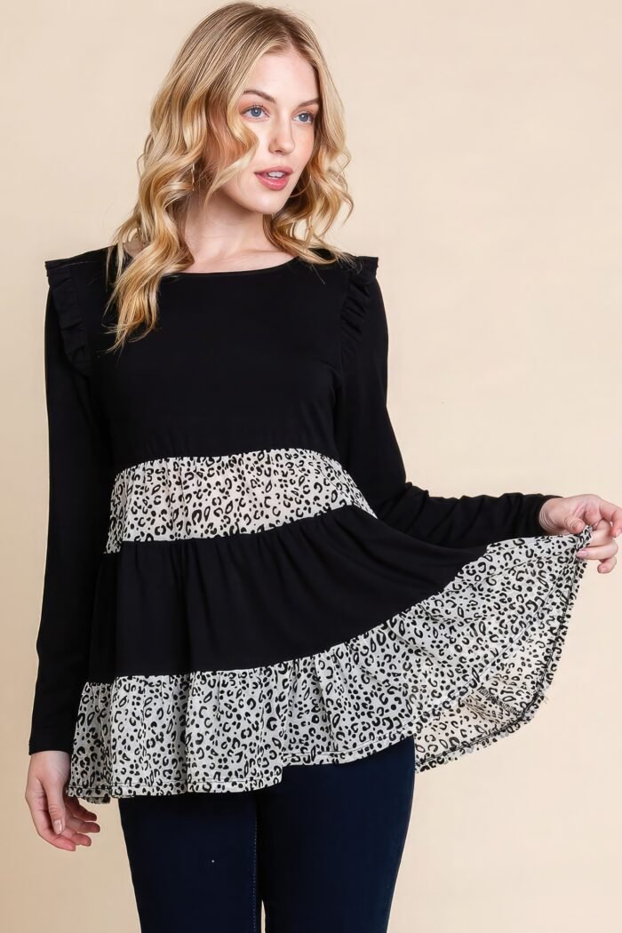 Solid tiered fashion top