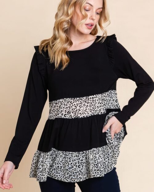 solid tiered fashion top