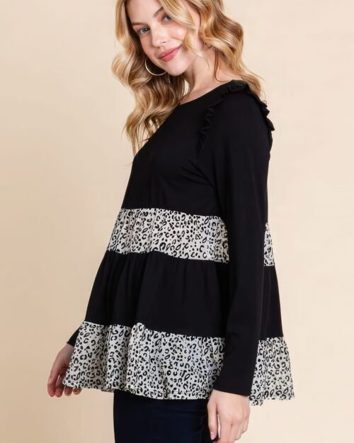 solid tiered fashion top