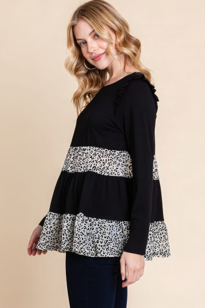 Solid tiered fashion top
