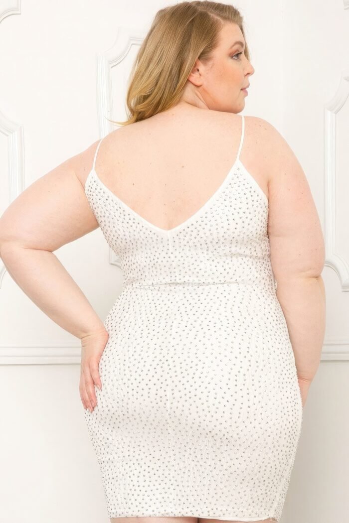 Rhinestone body plus size mini dress