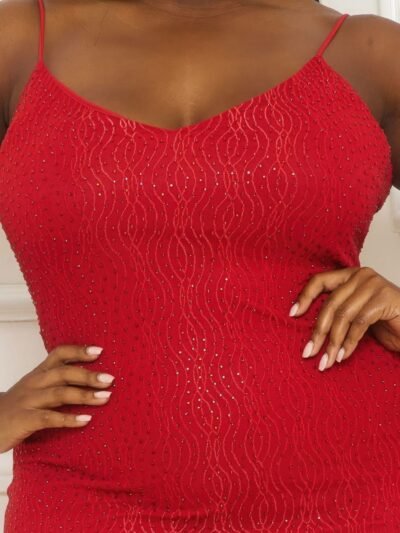 Rhinestone Body Plus Size Mini Dress Rhinestone Body Plus Size Mini Dress