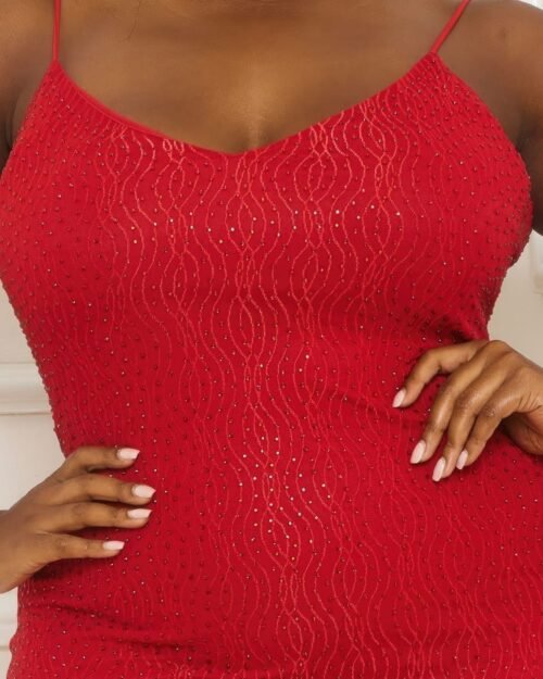 rhinestone body plus size mini dress