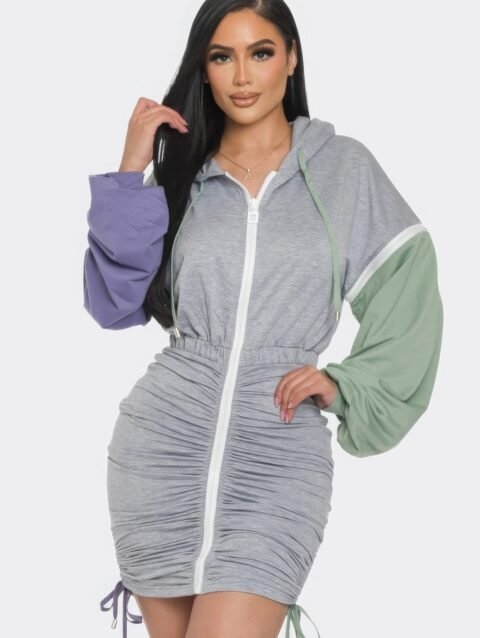 Detachable Zipper Mini Dress