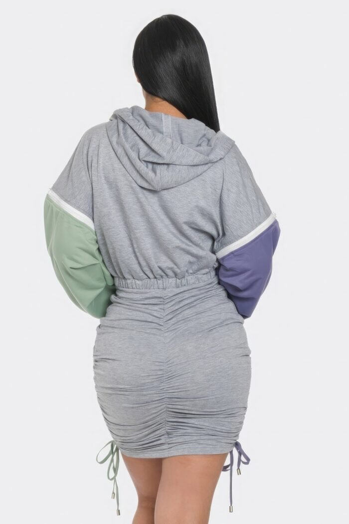 Detachable zipper mini dress