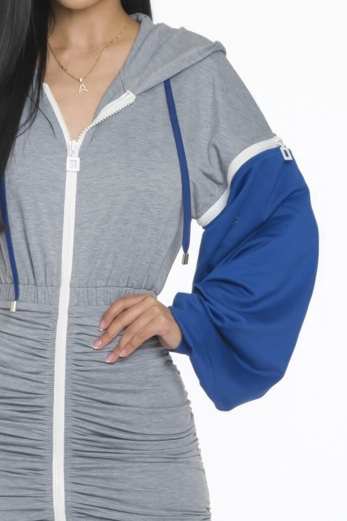 Detachable zipper mini dress