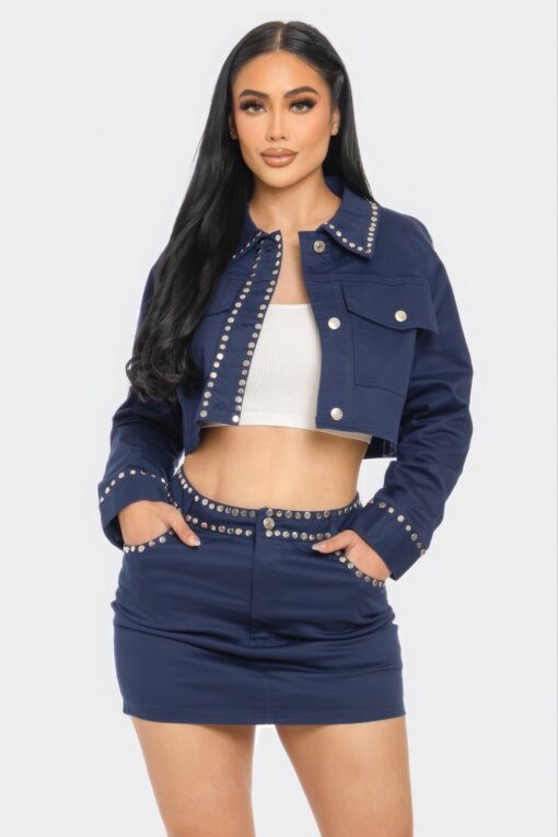Embroidered cropped shirt set - Image 5