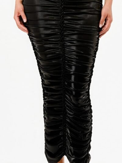 Metallic Rushed Halter Dress Metallic Rushed Halter Dress