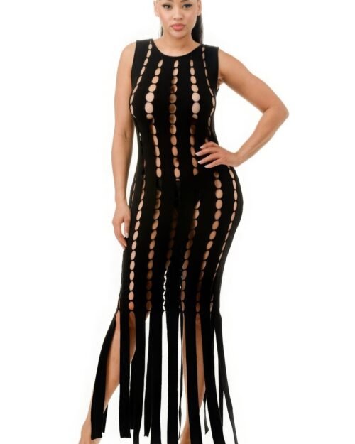 Cut Out Fringe Dress