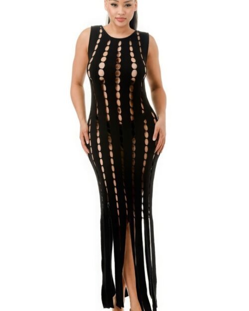 cut out fringe dress