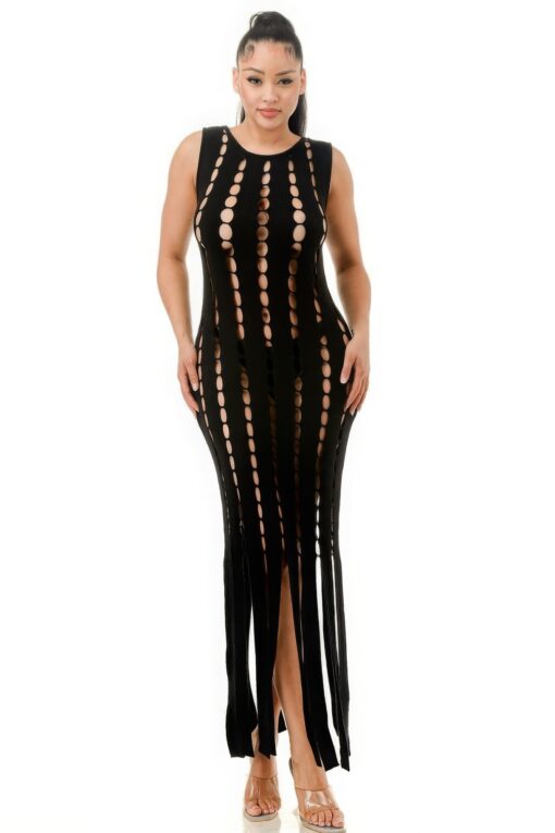 Cut Out Fringe Dress - Image 2