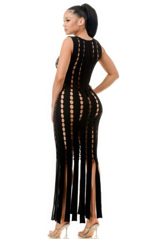 Cut Out Fringe Dress - Image 4
