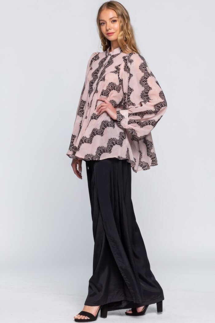See through shirt with lace detail