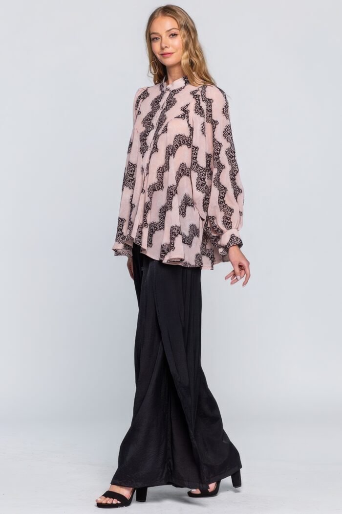 See through shirt with lace detail