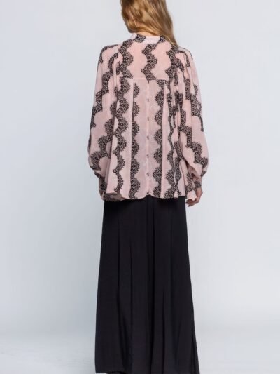 See Through Shirt With Lace Detail See Through Shirt With Lace Detail