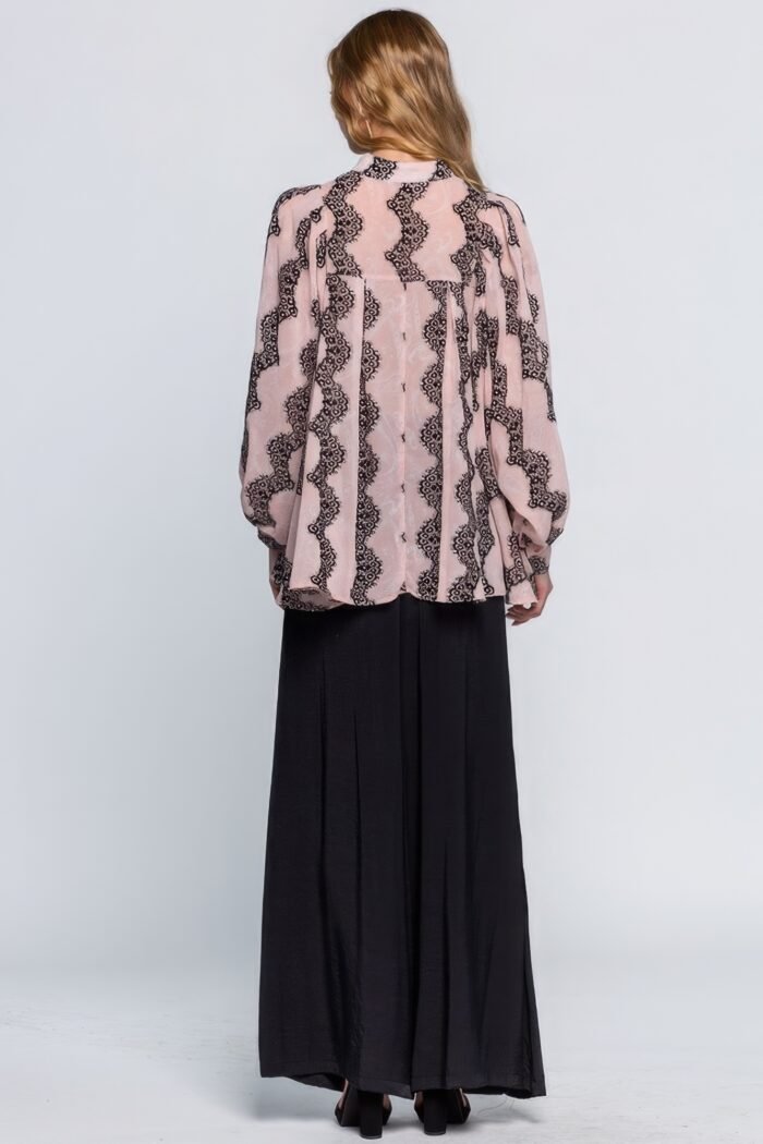 See through shirt with lace detail