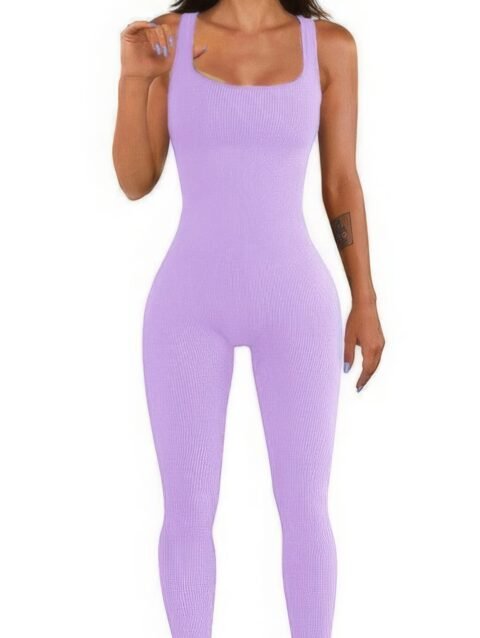 Seamless Ribbed Tank Jumpsuit