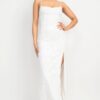 Sequin Back-crisscross Tie Slit Dress