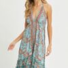 Halter Paisley Border Dress