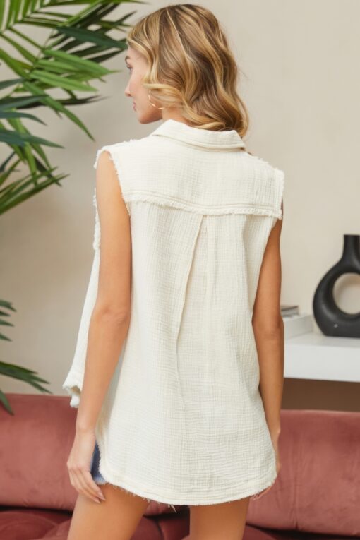 Washed Cotton Gauze Shirt - Image 4