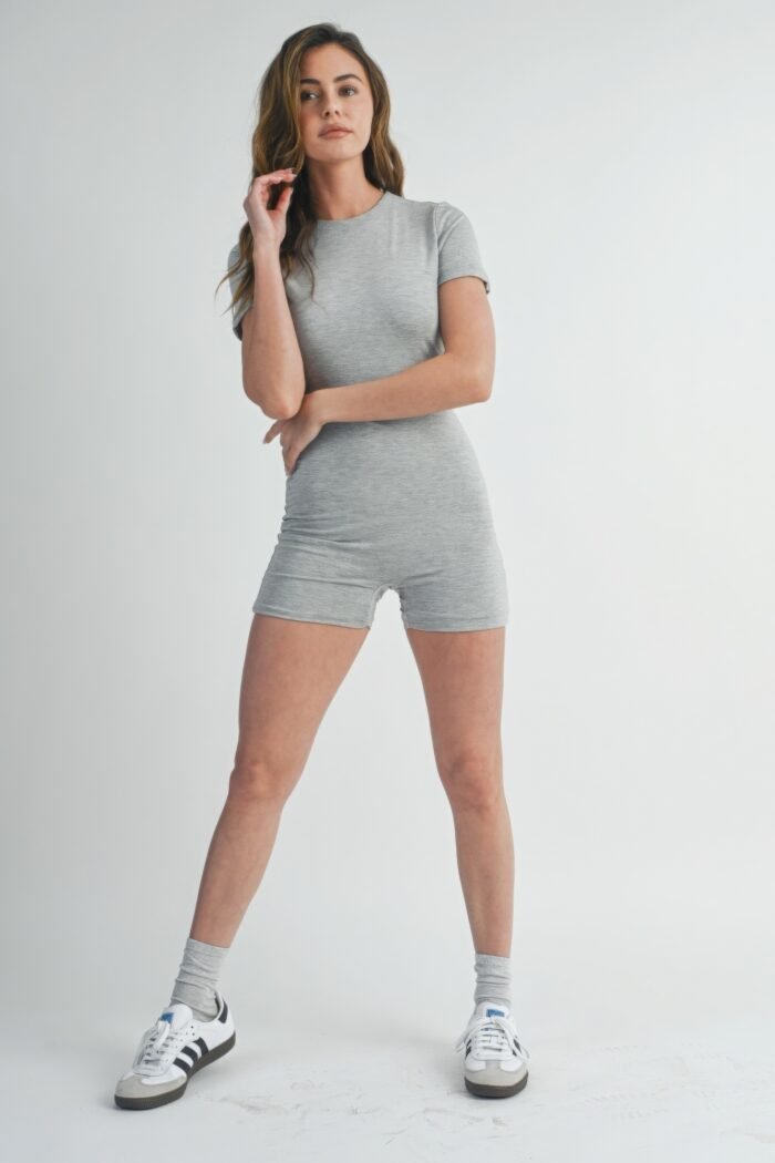 Solid color bodycon jumpsuit