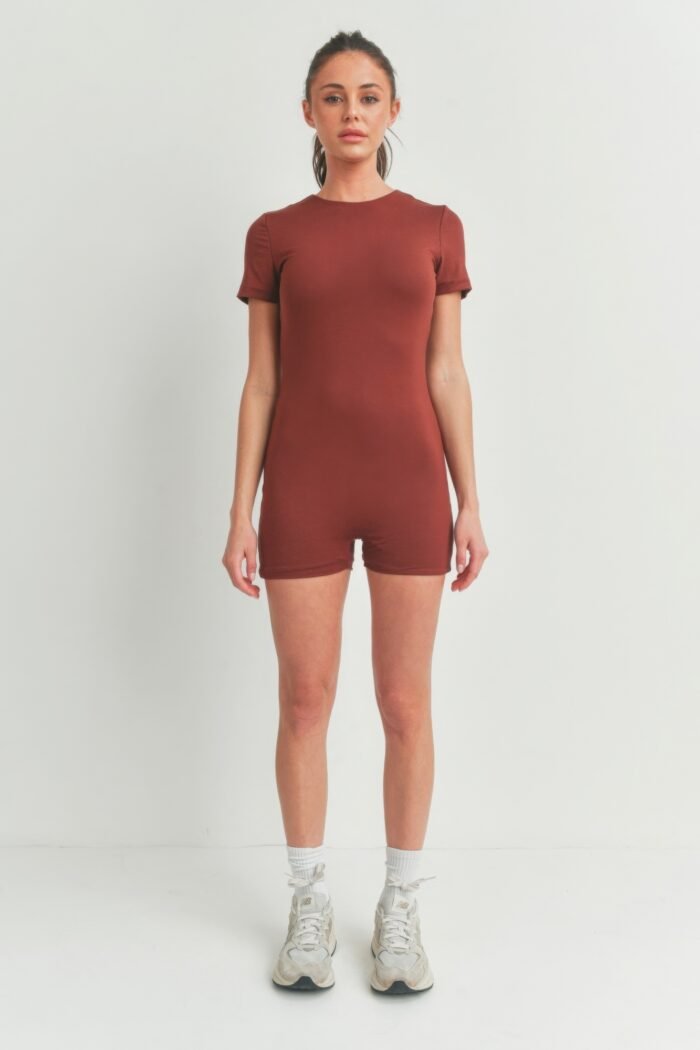 Solid color bodycon jumpsuit