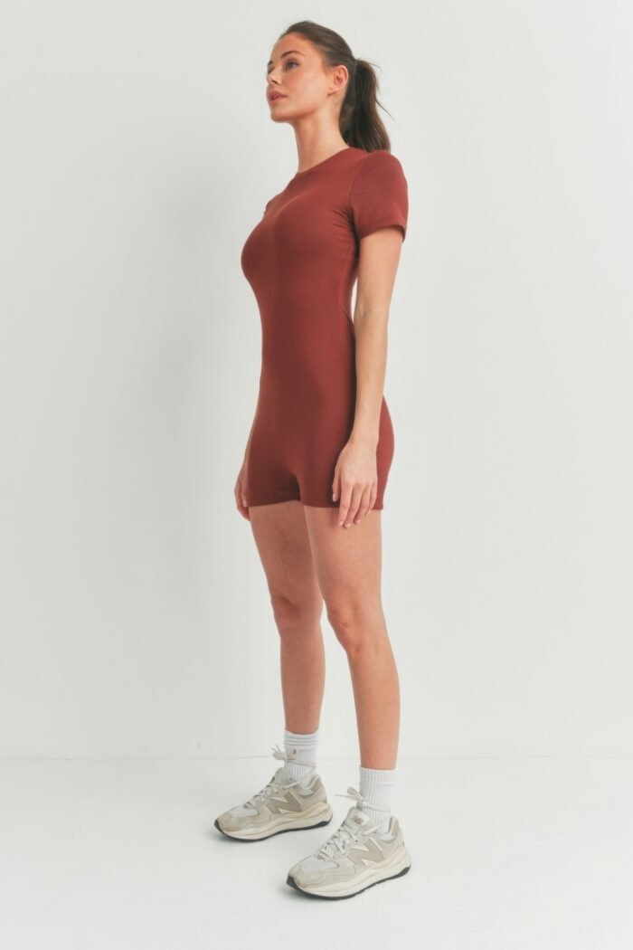 Solid color bodycon jumpsuit