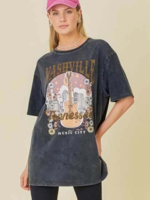 Washing Nashville Music City Graphic T-shirt