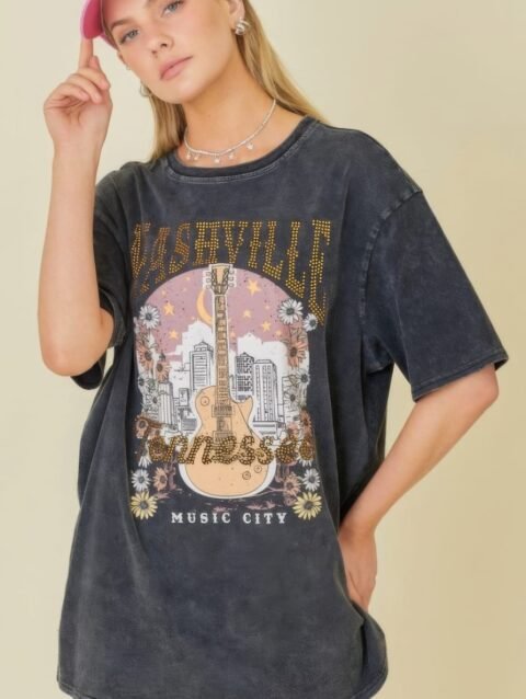 Washing Nashville Music City Graphic T-shirts