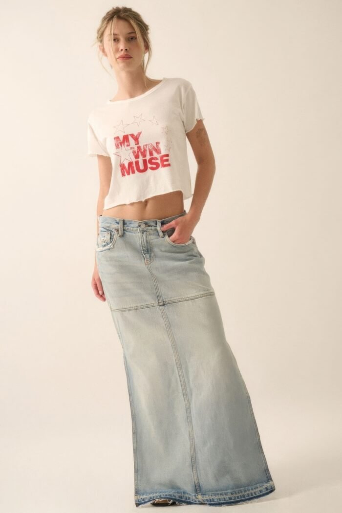 My own muse vintage wash cropped graphic tee