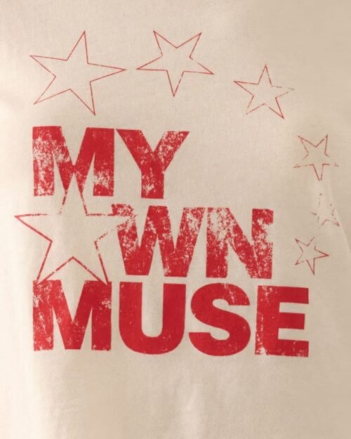 my own muse vintage wash cropped graphic tee