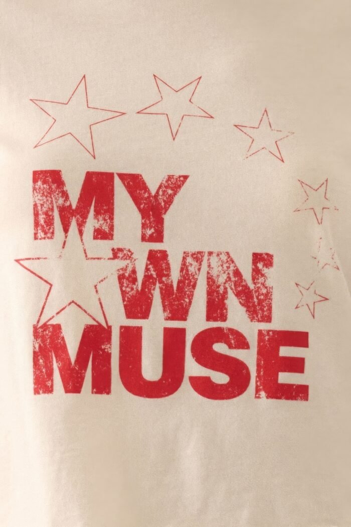 My own muse vintage wash cropped graphic tee