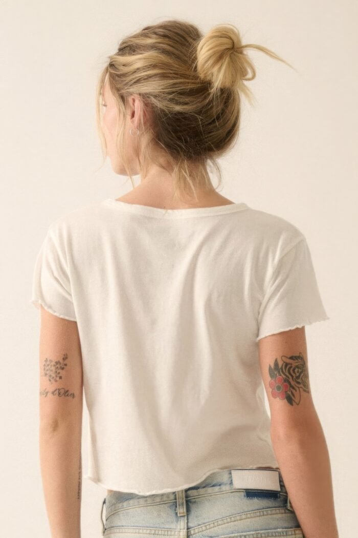 My own muse vintage wash cropped graphic tee