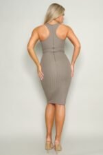 High Cut Racerback Knit Midi Dress - Image 12