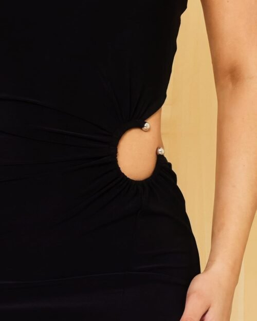 neck wrap one shoulder bodycon maxi dress