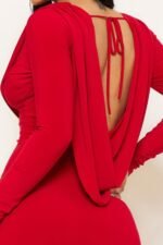 Low Cowl Neck And Back Midi Dress - Image 5
